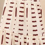 White Cotton Check Printed Tiered Maxi Skirt for Women, Handmade Maxi Skirt