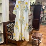 Hand Block Printed Dress, Yellow Colour Floral Print Dress, Indian Cotton Dress, Summer Women Dress, Long Women Dress, Gift For Her