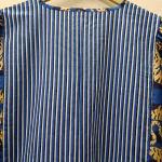 Blue Stripes Tiger Midi Dress: Hand Block Print Indian Cotton Summer Dress