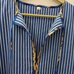 Blue Stripes Tiger Midi Dress: Hand Block Print Indian Cotton Summer Dress