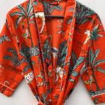 Jungle print Kimono, Handmade Kimono Robe, Indian Soft Cotton Kimono, Japanese Kimono, Long Dressing Gown, Women's Clothing