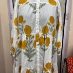 Hand Block Print Cotton Maxi Dress: Bohemian Floral Tiered Resort Wear