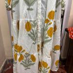 Hand Block Print Cotton Maxi Dress: Bohemian Floral Tiered Resort Wear