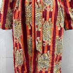 Handmade Green Jungle Print Velvet Kimono Robe: Cotton Bridal Coat