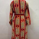 Handmade Green Jungle Print Velvet Kimono Robe: Cotton Bridal Coat