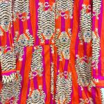 Women's Red Tiger Print Maxi Dress | Full Sleeve Collared Long Dress | Elegant Cotton Shirt Dress with Pockets