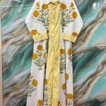Hand Block Printed Dress, Indian Cotton Long Dress For Women, Cotton Lining Summer Dress, Blue Color handmade Long Dress, Gift For Her