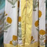Hand Block Printed Dress, Indian Cotton Long Dress For Women, Cotton Lining Summer Dress, Blue Color handmade Long Dress, Gift For Her